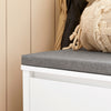 SoBuy FSR101-W Banc pentru Pantofi cu Pernă Căptușită, Sertar, Coș, Ușă și 2 Rafturi pentru Intrare – 91x36x46 cm, Alb