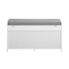 SoBuy FSR102-W Banc pentru Pantofi cu Pernă Căptușită, Ladă și 2 Uși de Depozitare pentru Hol – 90x33x50 cm, Alb