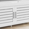 SoBuy FSR102-W Banc pentru Pantofi cu Pernă Căptușită, Ladă și 2 Uși de Depozitare pentru Hol – 90x33x50 cm, Alb