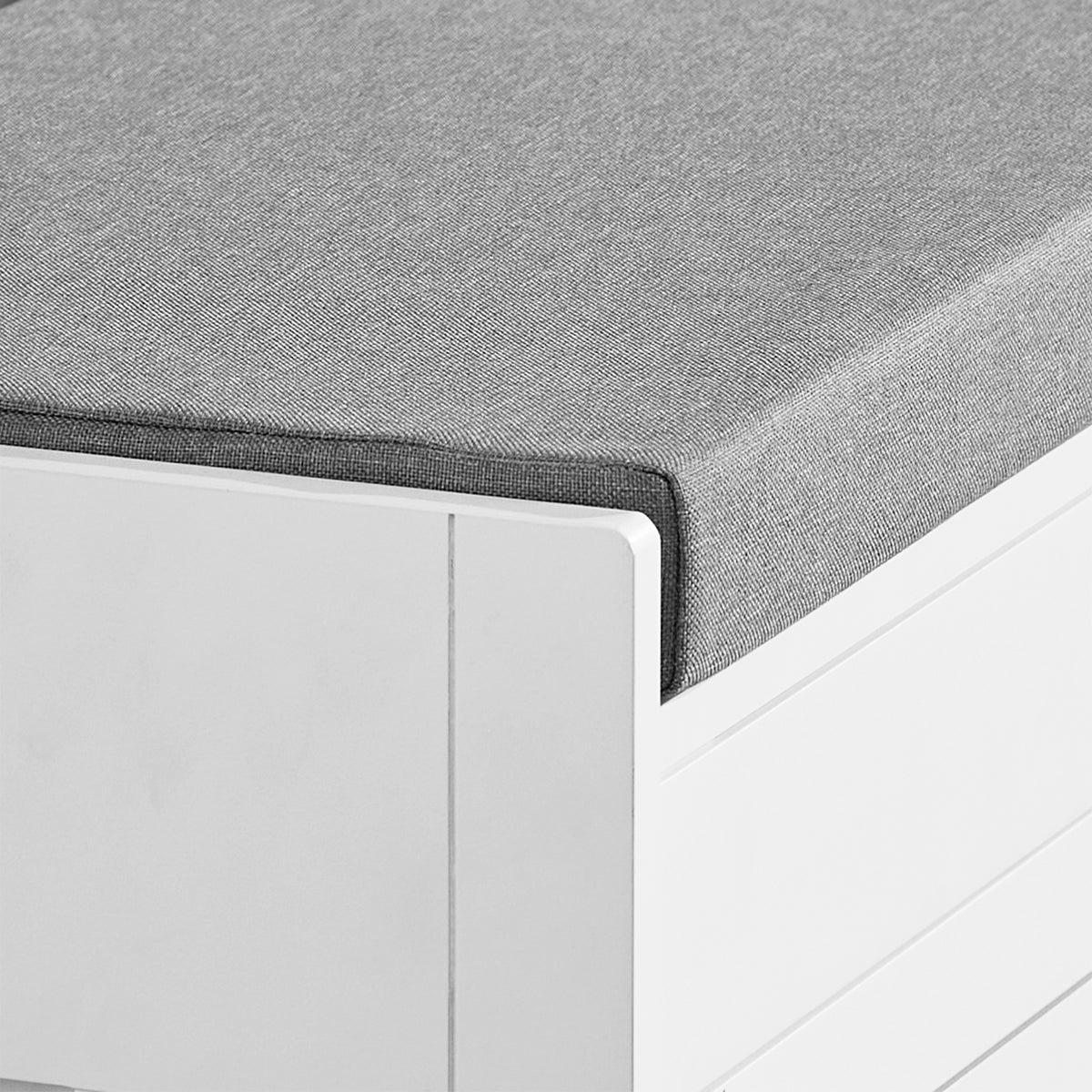 SoBuy FSR102-W Banc pentru Pantofi cu Pernă Căptușită, Ladă și 2 Uși de Depozitare pentru Hol – 90x33x50 cm, Alb