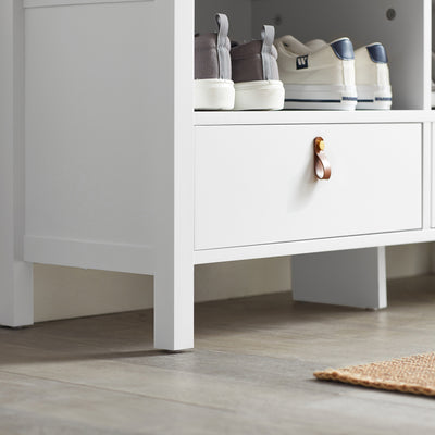 SoBuy FSR106-W Banc de Pantofi cu Pernă Căptușită și Spațiu de Depozitare pentru Hol Intrare – 90x30x46 cm, Alb