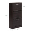 SoBuy FSR110-BR Dulap de Pantofi cu 3 Uși Rabatabile, Organizator pentru Hol Intrare – 60x24x115 cm, Maro