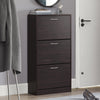SoBuy FSR110-BR Dulap de Pantofi cu 3 Uși Rabatabile, Organizator pentru Hol Intrare – 60x24x115 cm, Maro