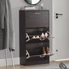 SoBuy FSR110-BR Dulap de Pantofi cu 3 Uși Rabatabile, Organizator pentru Hol Intrare – 60x24x115 cm, Maro