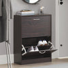 SoBuy FSR110-K-BR Dulap de Pantofi cu 2 Uși Rabatan, Raft Depozitare Hol Intrare – 60x24x80 cm, Maro