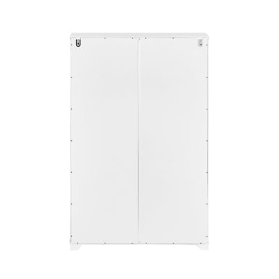 SoBuy FSR111-W Armoire à Chaussures 2 Abattants, 2 Compartiments Ouverts et 1 Porte pour Entrée Couloir, Blanc