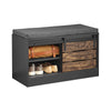 SoBuy FSR120-HG Banc de pantofi cu ușă glisantă și pernă căptușită pentru hol – 80x35x48 cm, Gri