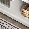 SoBuy FSR121-W Banc pentru Pantofi cu Pernă Căptușită, 2 Uși din Sticlă și 4 Rafturi pentru Hol – 60x35x45 cm, Alb