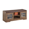 SoBuy FSR122-N Banc de Rangement, Meuble à Chaussures d'Entrée avec Assise Coussin Rembourré, 2 Porte Vitrée et 6 Étagères, Marron Rustique