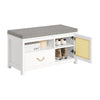 SoBuy FSR126-W Banc pentru Pantofi cu Pernă Căptușită și Spațiu de Depozitare pentru Hol Intrare – 81x36x46 cm, Alb