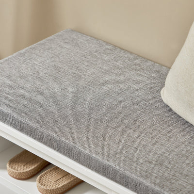 SoBuy FSR126-W Banc pentru Pantofi cu Pernă Căptușită și Spațiu de Depozitare pentru Hol Intrare – 81x36x46 cm, Alb
