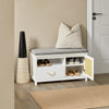 SoBuy FSR126-W Banc pentru Pantofi cu Pernă Căptușită și Spațiu de Depozitare pentru Hol Intrare – 81x36x46 cm, Alb