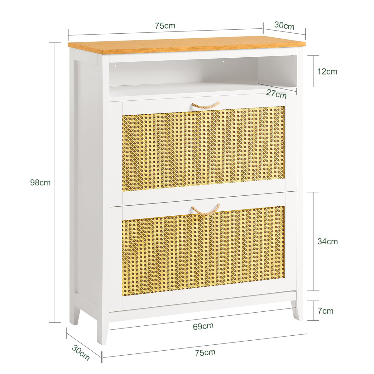 SoBuy FSR127-W Dulap de pantofi pe picioare, Mobilier de intrare pentru hol – Alb