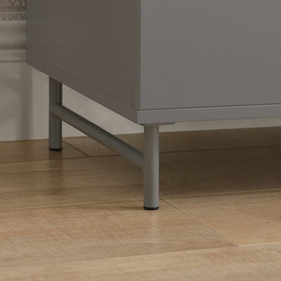 SoBuy FSR130-HG Banc à chaussures, Meuble Bas d'Entrée, Meuble TV, avec 3 Portes et Étagères Réglables
