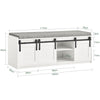 SoBuy Suportul pentru încălțăminte cu scaun de bancă cu compartiment pentru containere pentru încălțăminte cu uși glisante 120x35x45cm FSR133-W