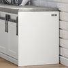SoBuy FSR133-W Banc de Pantofi cu Ușă Glisantă Tip Hambar și 6 Compartimente pentru Hol – 120x35x45 cm, Alb