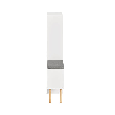 SoBuy FSR134-W Banc pentru Pantofi Modular cu Dulap pe Picioare, Mobilier pentru Hol – 124x24x126 cm, Alb