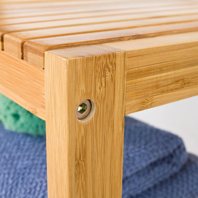 SoBuy FSR14-L-N Raft de baie 100% bambus natural, Organizator pentru încălțăminte/baie