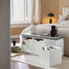SoBuy FSR30-W Banc pentru Pantofi cu Pernă Căptușită și 3 Compartimente de Depozitare pentru Hol – 100x36x46 cm, Alb