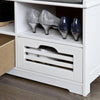 SoBuy FSR36-K-W Banc pentru Pantofi cu Pernă Căptușită și Spațiu de Depozitare, Mobilier de Intrare Compact – 71x35x43 cm, Alb