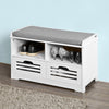 SoBuy FSR36-K-W Banc pentru Pantofi cu Pernă Căptușită și Spațiu de Depozitare, Mobilier de Intrare Compact – 71x35x43 cm, Alb