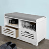 SoBuy FSR36-K-W Banc pentru Pantofi cu Pernă Căptușită și Spațiu de Depozitare, Mobilier de Intrare Compact – 71x35x43 cm, Alb