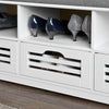 SoBuy FSR36-W Banc pentru Pantofi cu Pernă Căptușită și Spațiu de Depozitare, Mobilier de Intrare – 105x35x43 cm, Alb