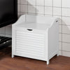 SoBuy FSR40-W Banc de Depozitare cu Pernă Căptușită și Sac de Rufe Detașabil pentru Hol – 50x35x53 cm, Alb