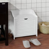 SoBuy FSR40-W Banc de Depozitare cu Pernă Căptușită și Sac de Rufe Detașabil pentru Hol – 50x35x53 cm, Alb