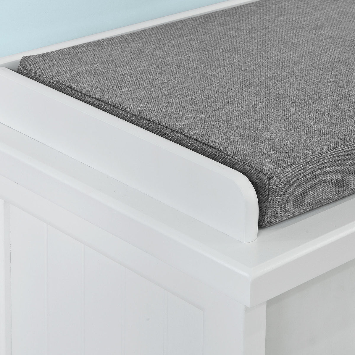 SoBuy FSR41-W Banc de Pantofi cu Pernă Căptușită și Spațiu de Depozitare pentru Hol/Antreu – 105x34x44 cm, Alb