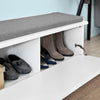 SoBuy FSR41-W Banc de Pantofi cu Pernă Căptușită și Spațiu de Depozitare pentru Hol/Antreu – 105x34x44 cm, Alb