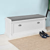 SoBuy FSR41-W Banc de Pantofi cu Pernă Căptușită și Spațiu de Depozitare pentru Hol/Antreu – 105x34x44 cm, Alb