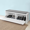 SoBuy FSR41-W Banc de Pantofi cu Pernă Căptușită și Spațiu de Depozitare pentru Hol/Antreu – 105x34x44 cm, Alb