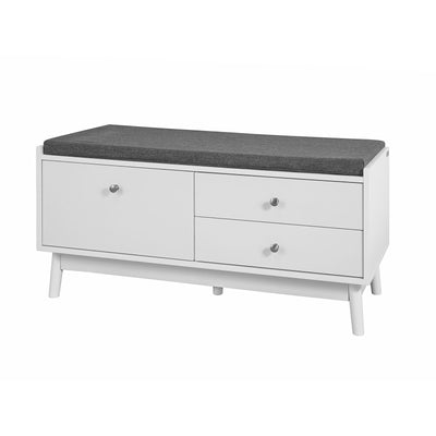 SoBuy FSR56-W Banc pentru Pantofi cu Pernă Căptușită și 3 Sertare pentru Hol Intrare – 100x40x49 cm, Alb