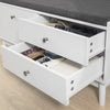 SoBuy FSR56-W Banc pentru Pantofi cu Pernă Căptușită și 3 Sertare pentru Hol Intrare – 100x40x49 cm, Alb