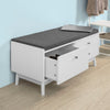 SoBuy FSR56-W Banc pentru Pantofi cu Pernă Căptușită și 3 Sertare pentru Hol Intrare – 100x40x49 cm, Alb