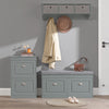SoBuy FSR64-HG Banc pentru Pantofi 104cm – 2 Uși cu Rabat, Pernă Detașabilă, 150kg, Certificat FSC®, Subțire 24cm – Gri