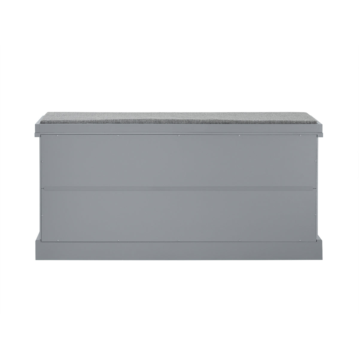 SoBuy FSR66-DG Banc de Rangement avec Coussin Rembourré, 2 Tiroirs et 2 Paniers Meuble Bas Entrée Commode à Chaussure Banquette Confortable