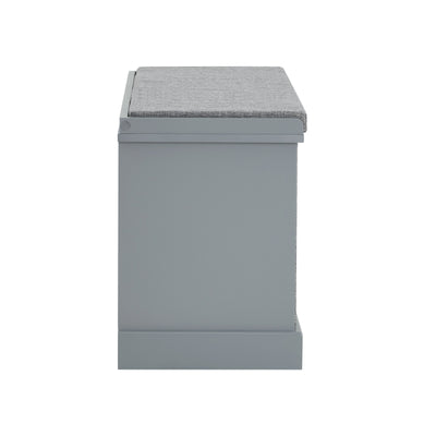 SoBuy FSR66-DG Banc de Rangement avec Coussin Rembourré, 2 Tiroirs et 2 Paniers Meuble Bas Entrée Commode à Chaussure Banquette Confortable
