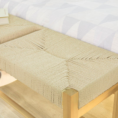SoBuy FSR68-N Banc à Chaussures Design avec Assise et Rangement pour Entrée Couloir – 110x36x46 cm, Naturel
