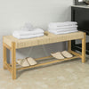 SoBuy FSR68-N Banc de pantofi de design cu șezut și depozitare pentru hol – 110x36x46 cm, Natur