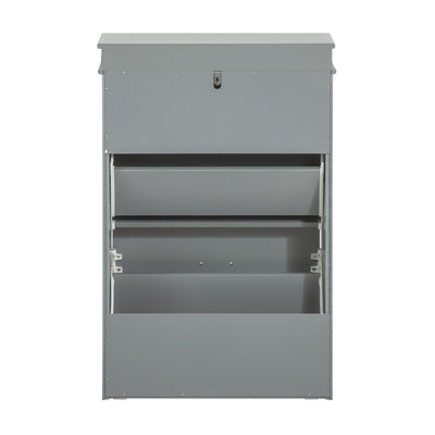 SoBuy FSR78-HG Dulap de pantofi cu 2 uși rabatabile, Raft pentru 8 perechi pentru hol – 54x24x83 cm, Gri