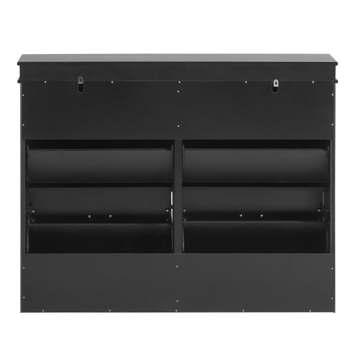 SoBuy FSR79-SCH Dulap pantofi cu 4 uși rabatabile, Suport pentru 16 perechi, pentru hol - 105x24x83 cm, Negru