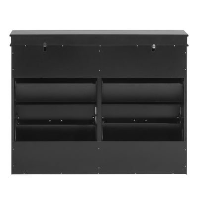 SoBuy FSR79-SCH Dulap pantofi cu 4 uși rabatabile, Suport pentru 16 perechi, pentru hol - 105x24x83 cm, Negru