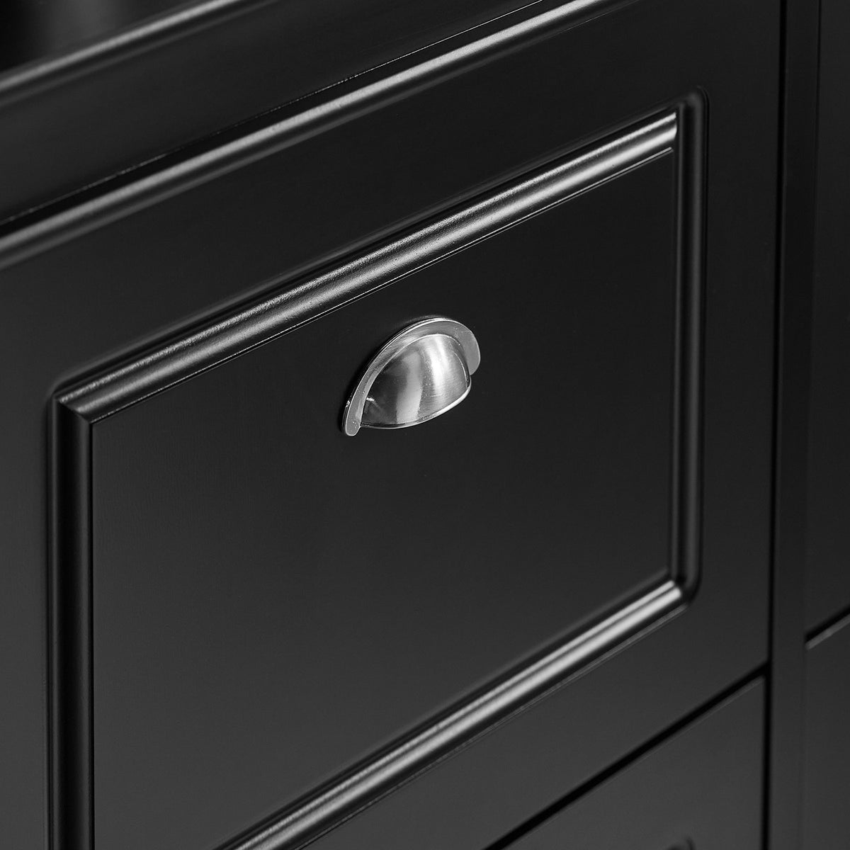 SoBuy FSR79-SCH Dulap pantofi cu 4 uși rabatabile, Suport pentru 16 perechi, pentru hol - 105x24x83 cm, Negru