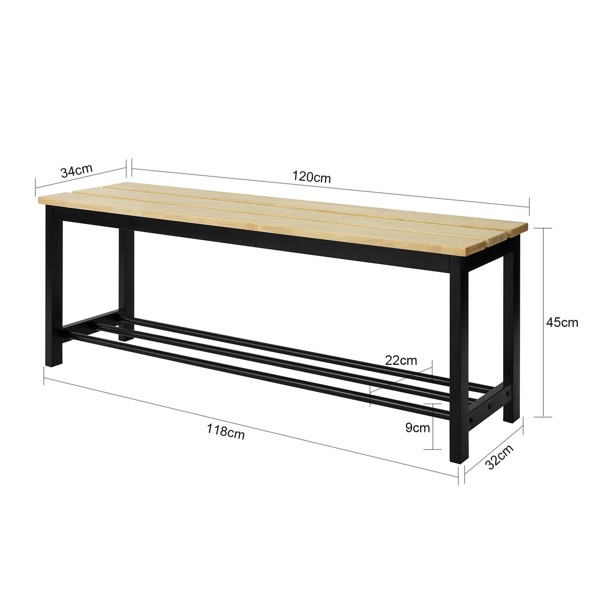 SoBuy FSR85-N Banc de pantofi, Șezut pentru 2 persoane, Mobilier pentru hol, Etajeră pentru pantofi