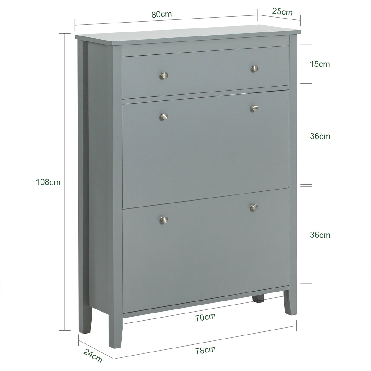 SoBuy FSR89-HG Pantofar cu Economie de Spațiu – Hol Îngust – 80x25x108 cm Gri