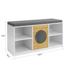 SoBuy FSR91-W Banc de Rangement pour Enfant Coffre à jouets Banc à Chaussures avec Maison de Chat Commode à Chaussures avec Coussin d'assise