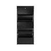 SoBuy FSR94-SCH Dulap pantofi cu 3 uși rabatabile, Suport 12 perechi pentru hol – 53x24x117 cm, Negru
