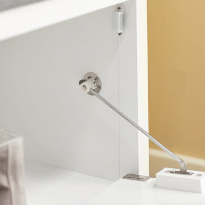 SoBuy FSR97-W Banc pentru Pantofi cu Pernă Căptușită și Rafturi, Mobilier de Hol – 91x30x50 cm, Alb